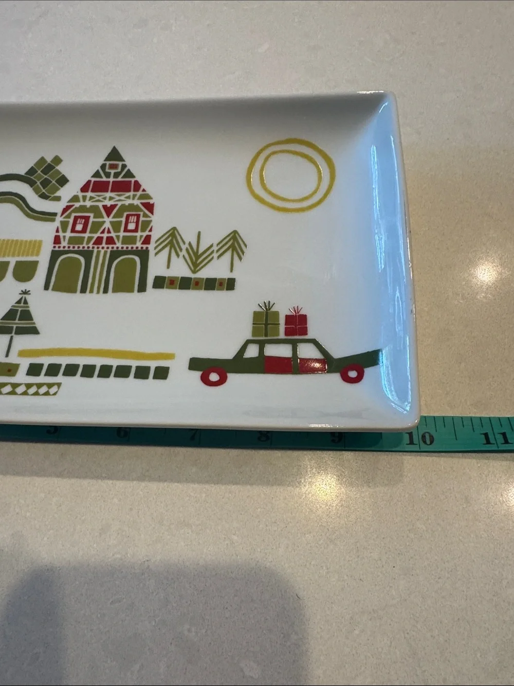 Crate&Barrel Yule town Holiday Village Serving tray Julia Rothman super cute